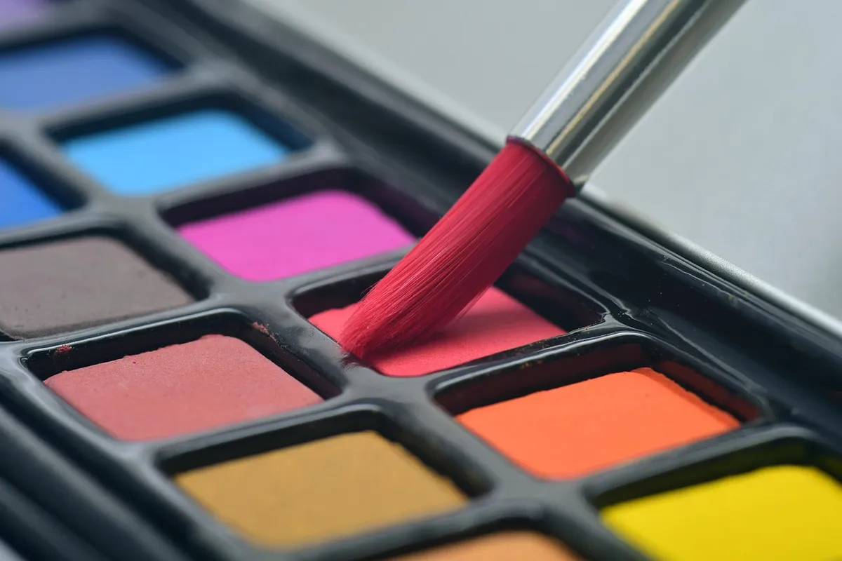 watercolor, colour, art, paint brush, palette, selection, color picker, pastel, hobby, creative, red, brush, multicoloured, to paint, watercolor, art, art, art,